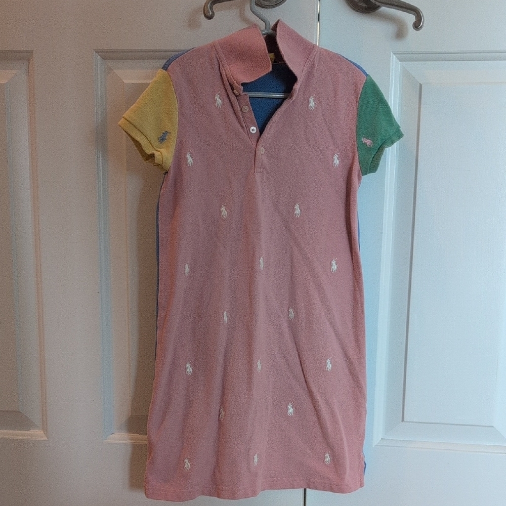 Polo by Ralph Lauren Pink and Yellow Casual Dress